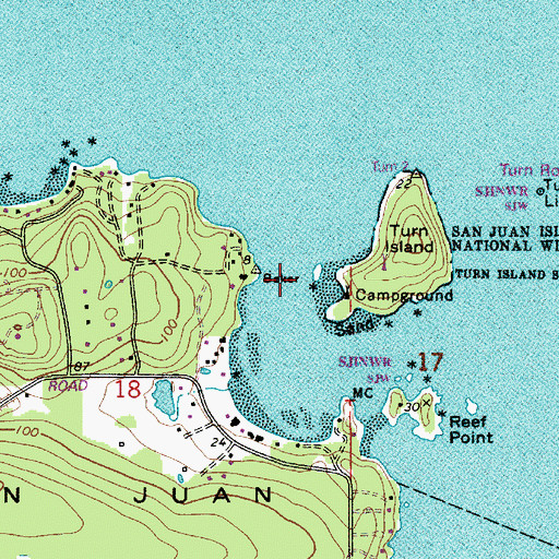 Topographic Map of Boat Channel, WA