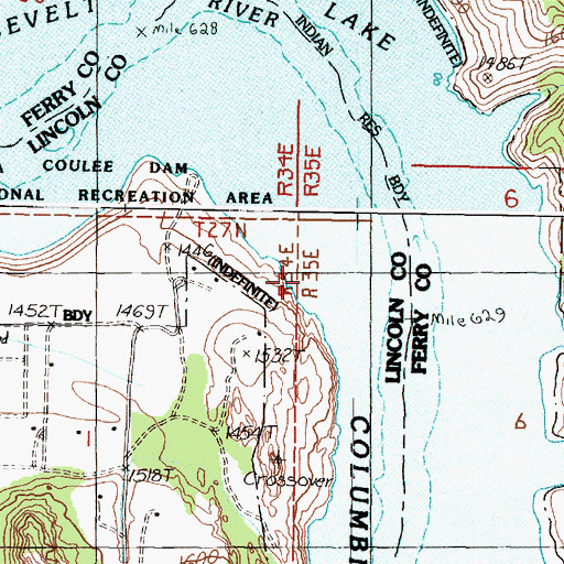Topographic Map of Elbow Bend, WA