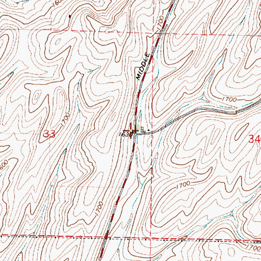 Topographic Map of Gilliam, WA