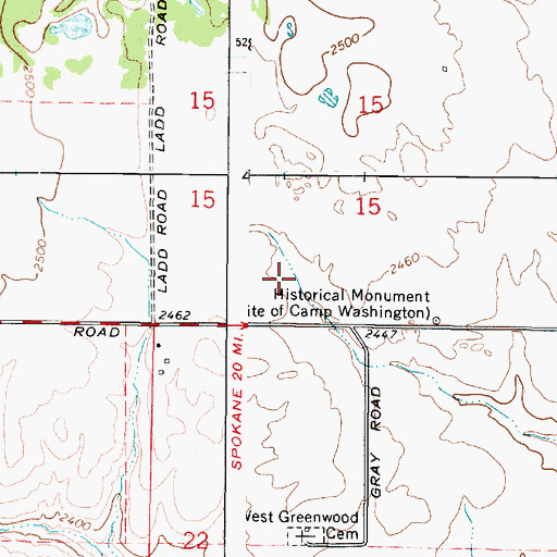 Topographic Map of Camp Washington (historical), WA