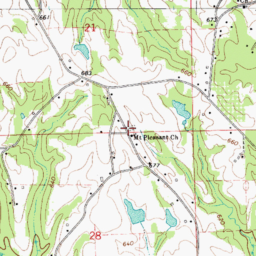 Topographic Map of Mount Pleasant Baptist Church Cemetery, AL