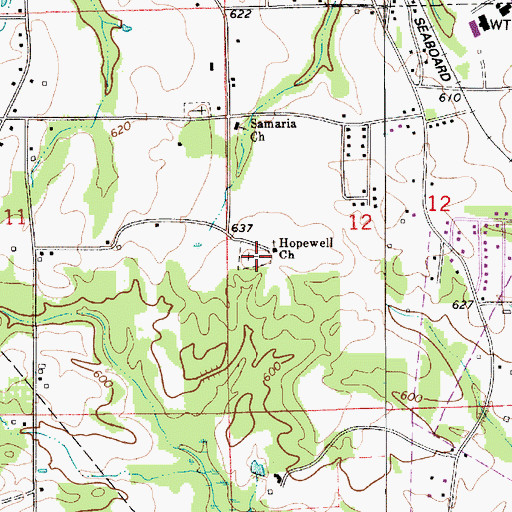 Topographic Map of Hopewell Cemetery, AL