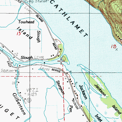 Topographic Map of Browns Island, WA