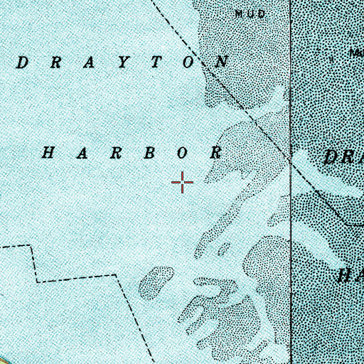 Topographic Map of Drayton Harbor, WA