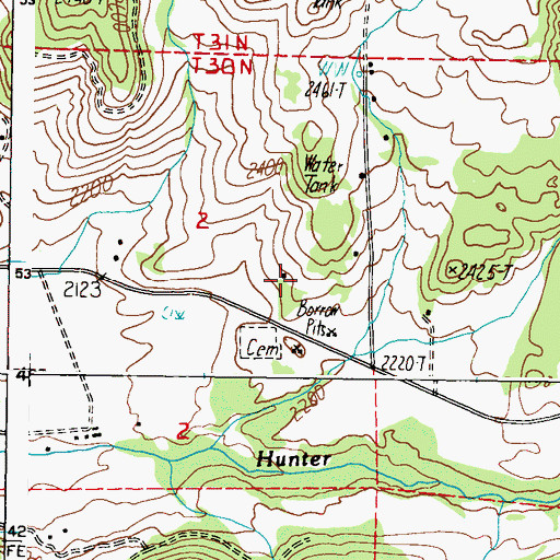Topographic Map of Alyea, WA