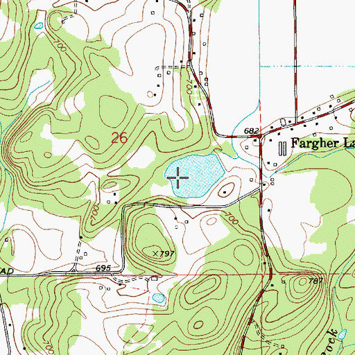 Topographic Map of Fargher Pond, WA
