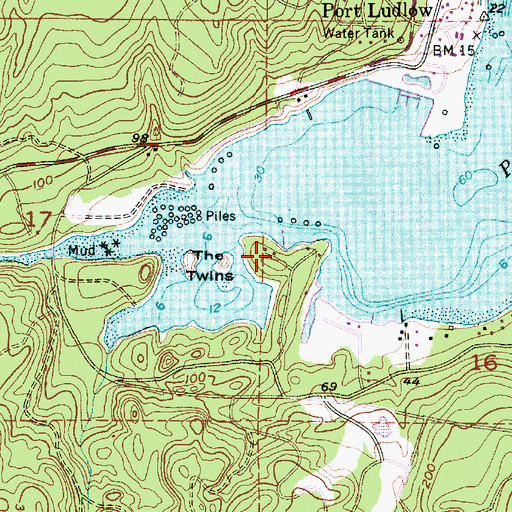 Topographic Map of Bulls Head, WA
