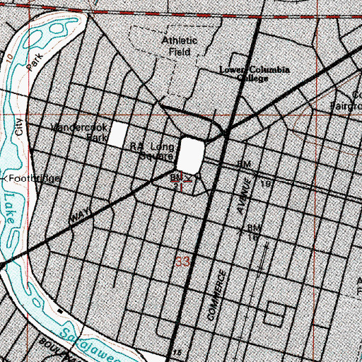 Topographic Map of Monticello (historical), WA