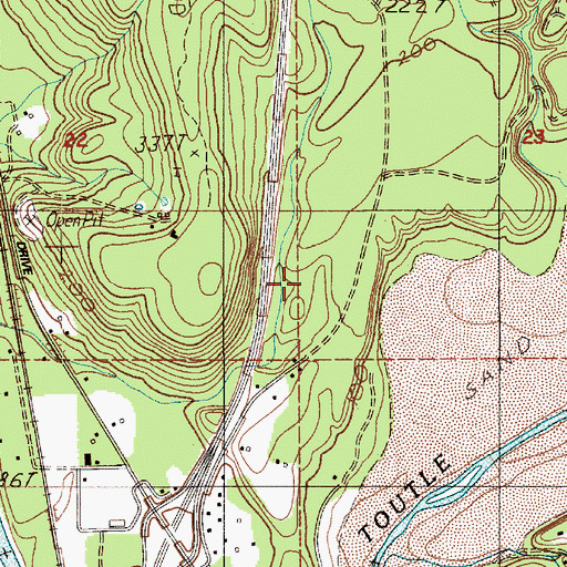 Topographic Map of Barnes Forest Corridor, WA