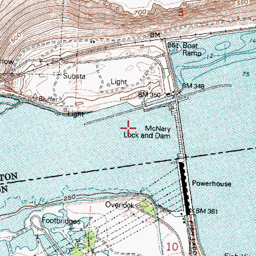 Topographic Map of Umatilla Rapids (historical), WA