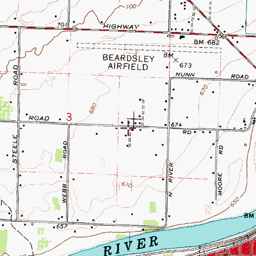 Topographic Map of Kinneyville (historical), WA