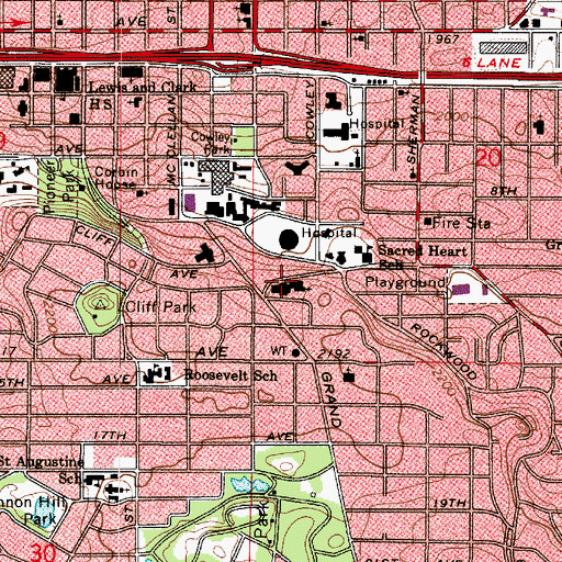 Topographic Map of Cathedral of Saint John the Evangelist, WA