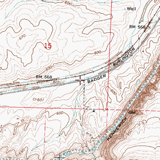 Topographic Map of Erie, WA