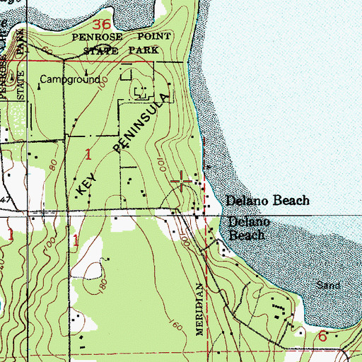 Topographic Map of Lake Bay, WA