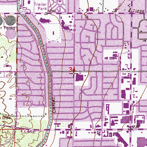 Topographic Map of Tonalea Elementary School, AZ