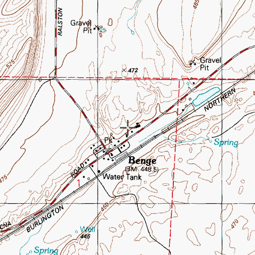 Topographic Map of Benge Elementary School, WA
