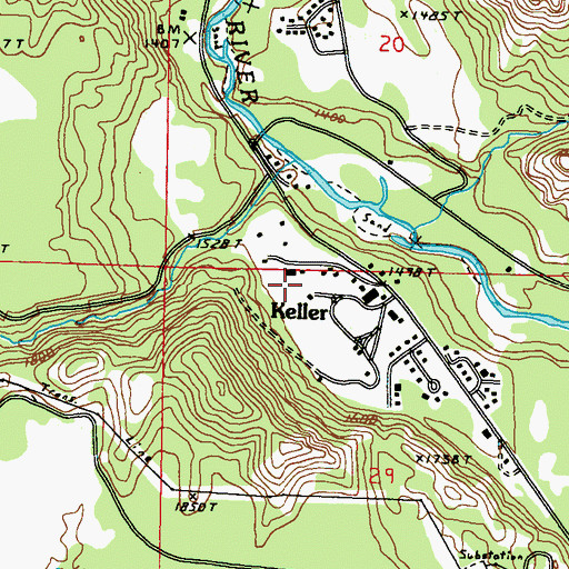 Topographic Map of Keller Elementary School, WA