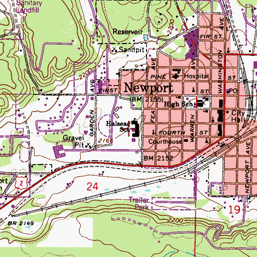Topographic Map of Sadie Halstead Middle School, WA