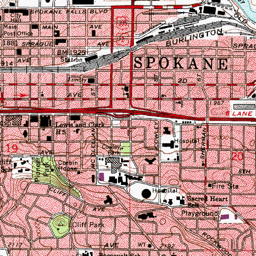 Topographic Map of Dynamic Christian Academy, WA