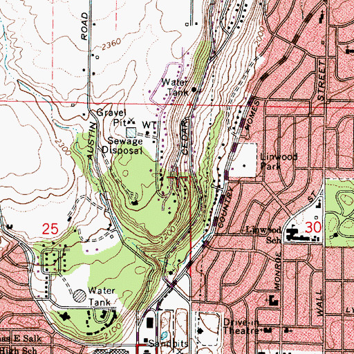 Topographic Map of North Wall Primary School, WA