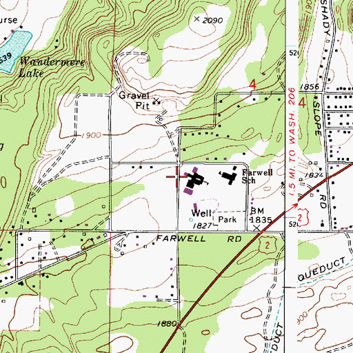Topographic Map of Northwood Middle School, WA