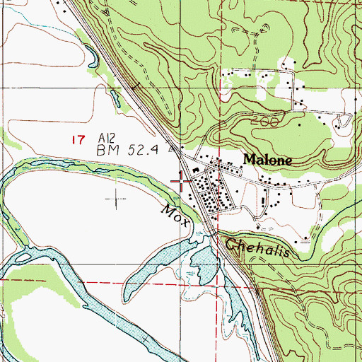 Topographic Map of Malone, WA