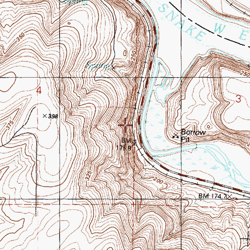 Topographic Map of Grange City (historical), WA