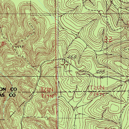 Topographic Map of Mount Zion Cemetery, AL