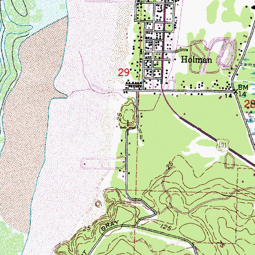 Topographic Map of Oceanview, WA