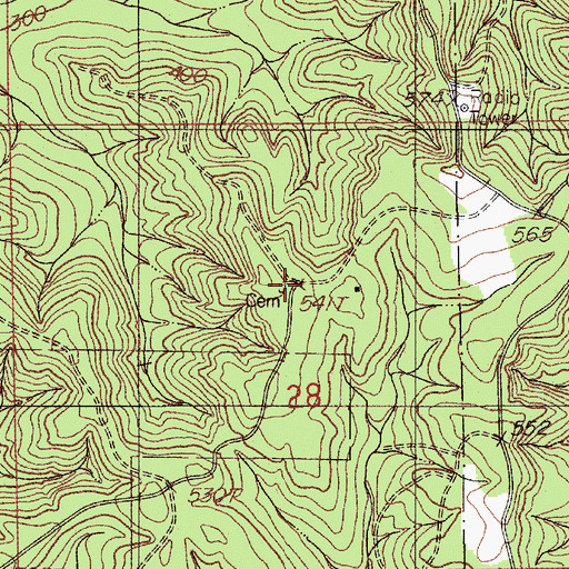 Topographic Map of Valley Creek Cemetery, AL