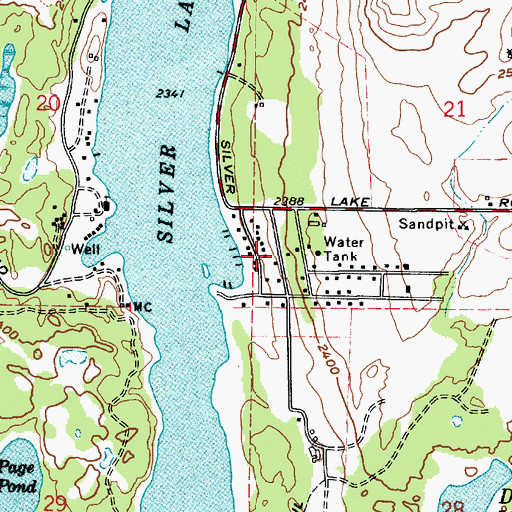 Topographic Map of Silver Lake, WA