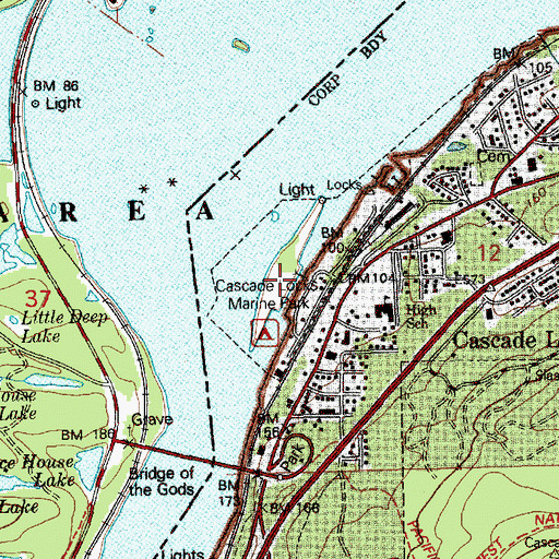 Topographic Map of Cascades (historical), WA