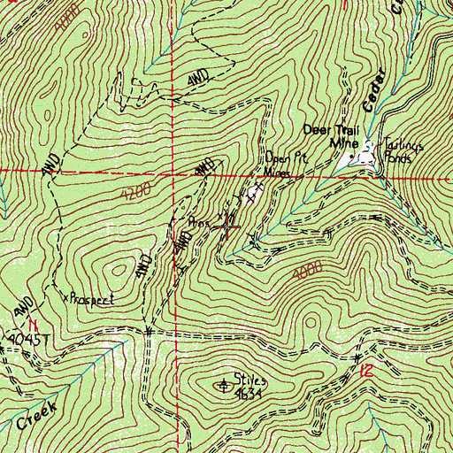 Topographic Map of Deer Trail, WA
