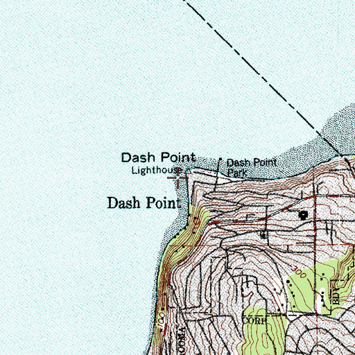 Topographic Map of Dash Point Lighthouse, WA