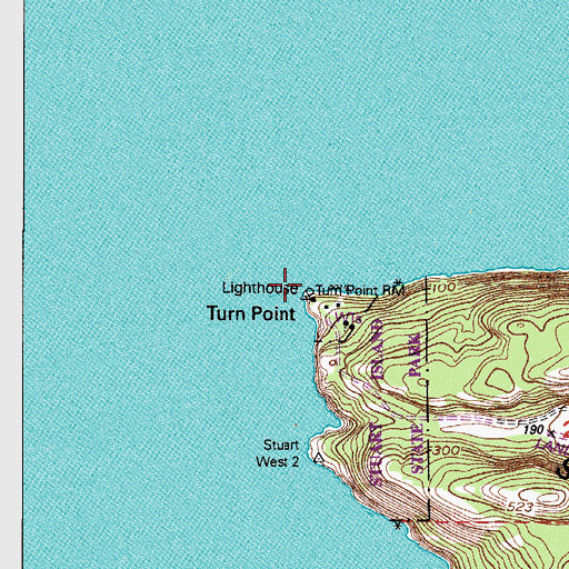 Topographic Map of Turn Point Lighthouse, WA