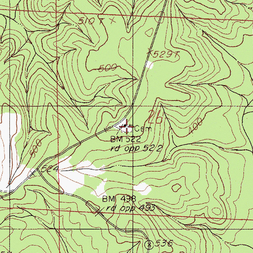 Topographic Map of Alpine Cemetery, AL