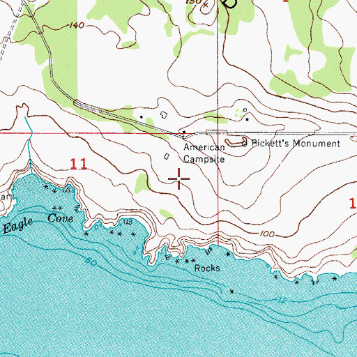 Topographic Map of South Beach, WA