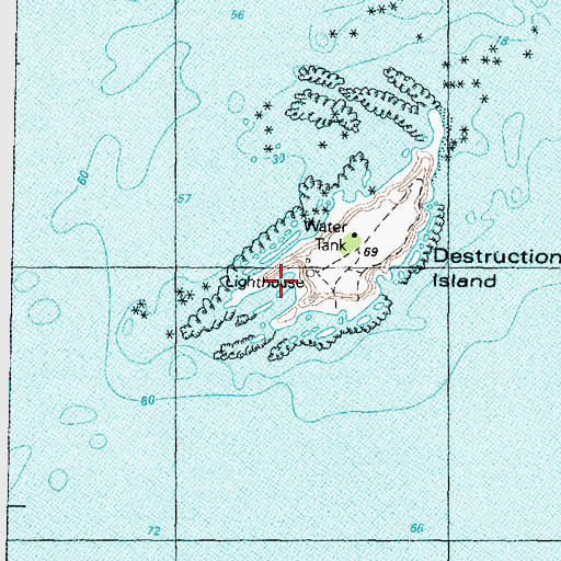 Topographic Map of Destruction Island Lighthouse, WA