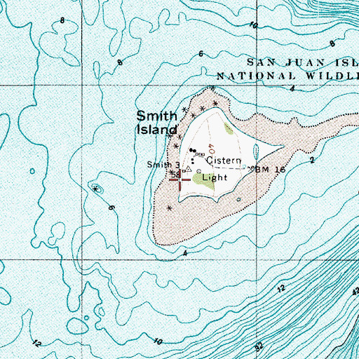 Topographic Map of Smith Island Lighthouse, WA