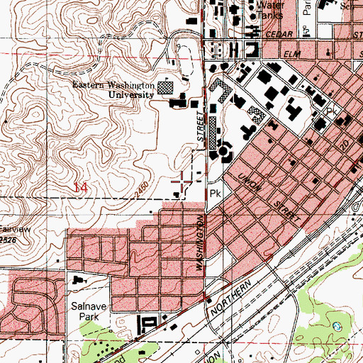 Topographic Map of Red Barn, WA