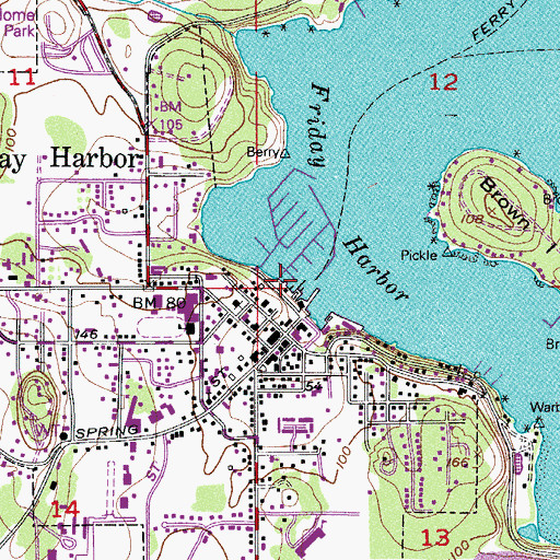 Topographic Map of Port of Friday Harbor, WA