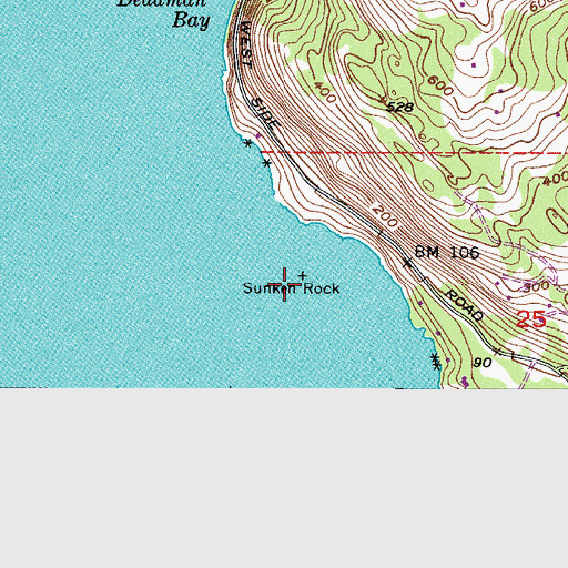 Topographic Map of Sunken Rock, WA