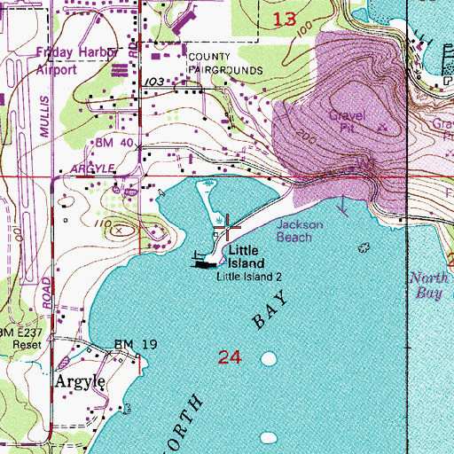 Topographic Map of Jackson Beach, WA