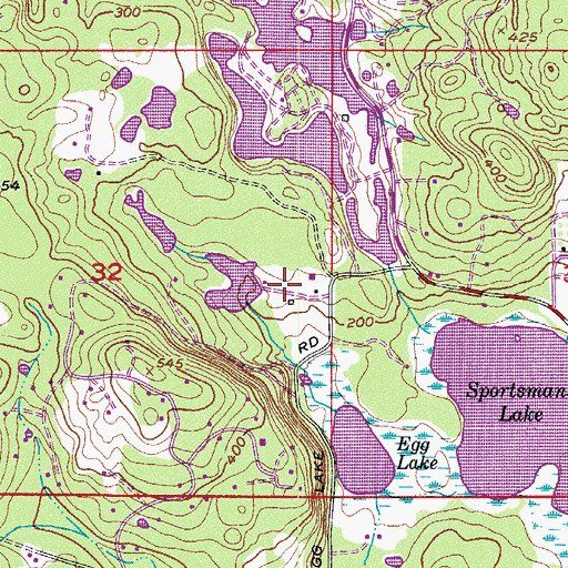 Topographic Map of Lakedale, WA