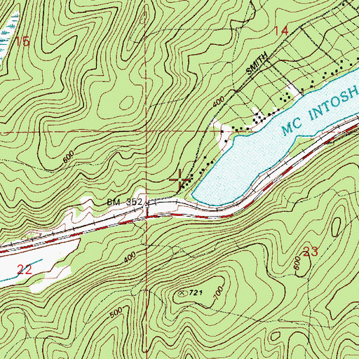 Topographic Map of McIntosh, WA