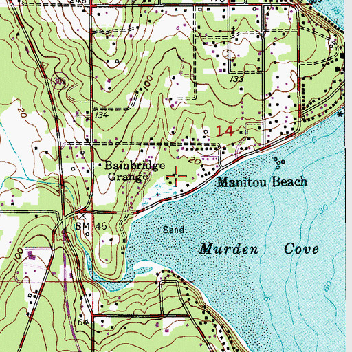 Topographic Map of Manitou Park, WA