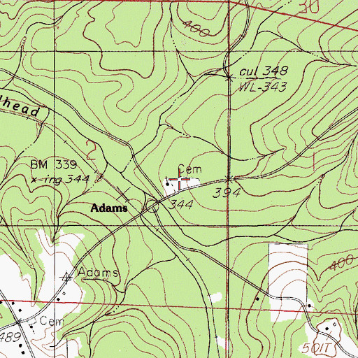 Topographic Map of Mount Carmel Cemetery, AL