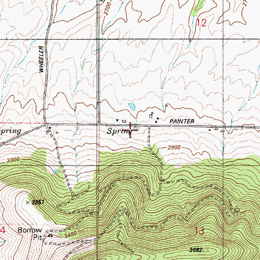 Topographic Map of Stringtown, WA