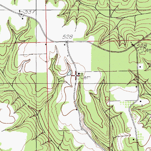 Topographic Map of Vermont Cemetery, AL