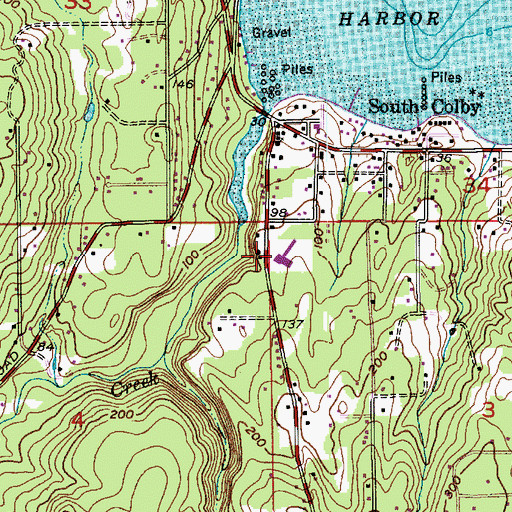 Topographic Map of South Colby Elementary School, WA